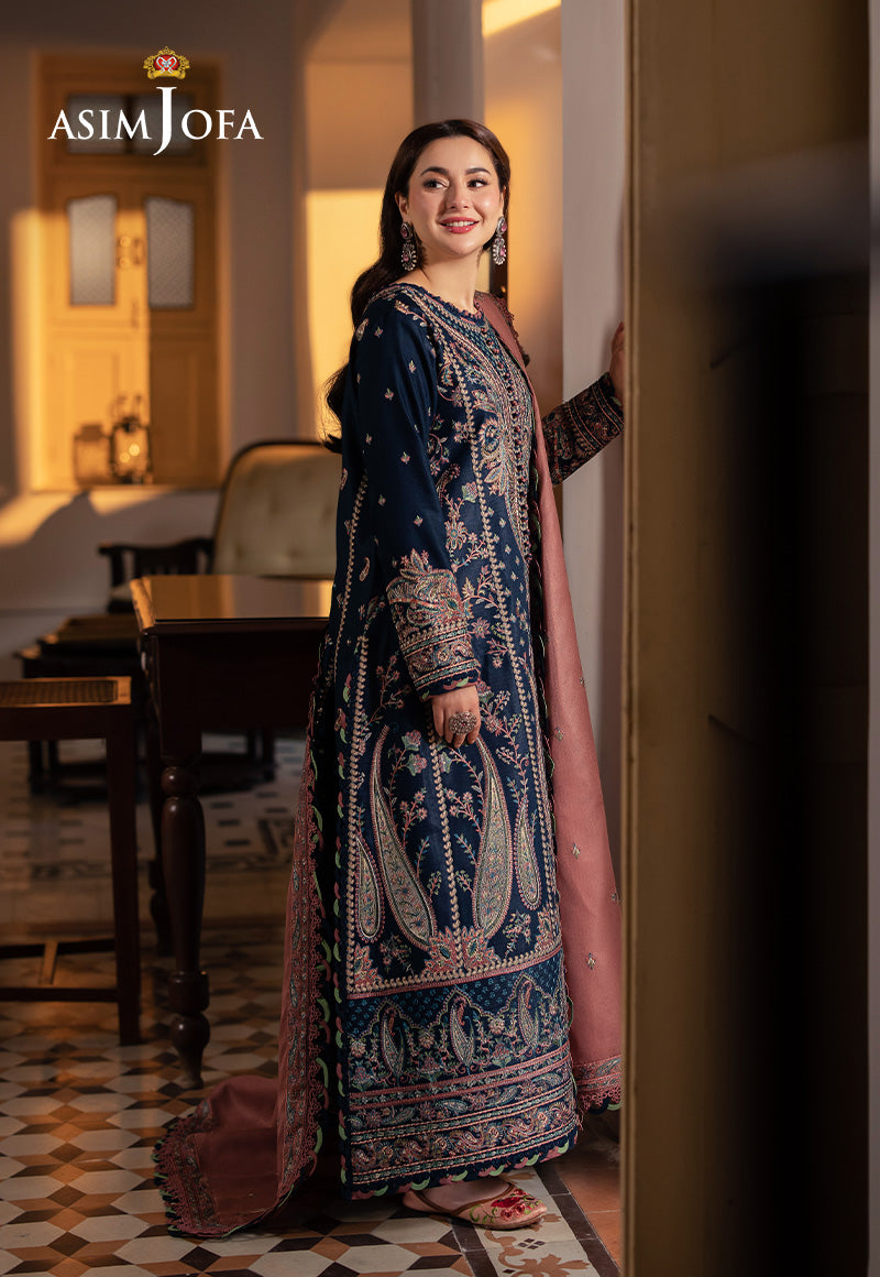 Asim Jofa Pashmina Ajki-03 Embroidered Twill 3 Pc