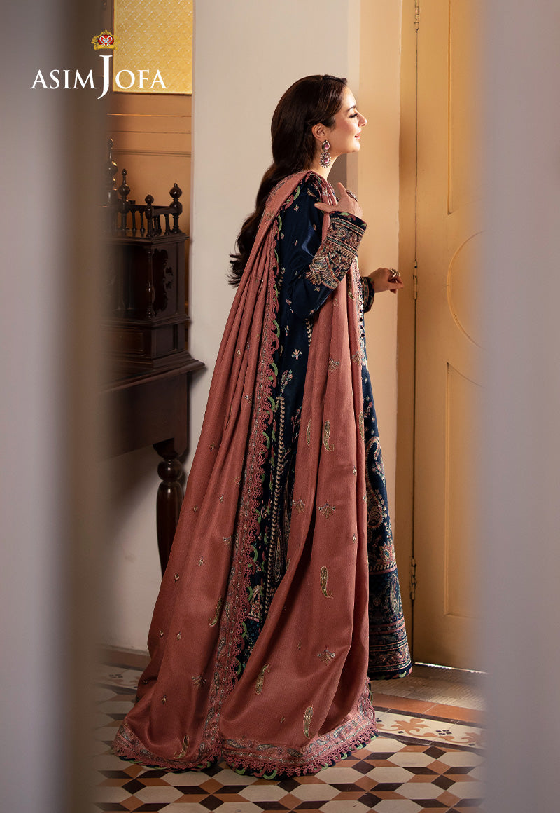 Asim Jofa Pashmina Ajki-03 Embroidered Twill 3 Pc