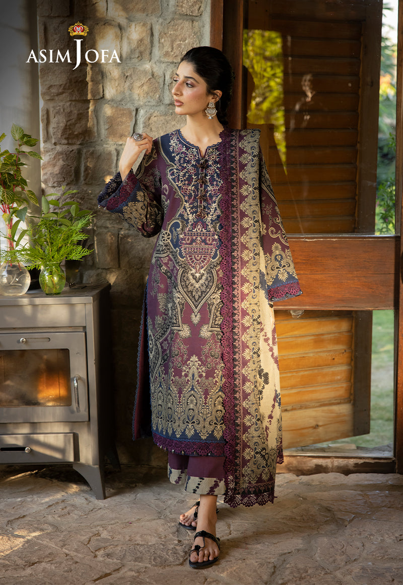 Asim Jofa Designers Limited Edition Ajuwd-06 Embroidered Stitched 3 Pcs