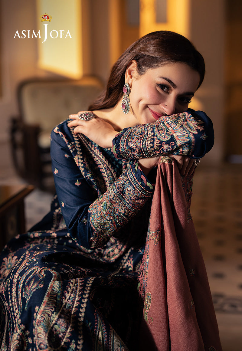 Asim Jofa Pashmina Ajki-03 Embroidered Twill 3 Pc