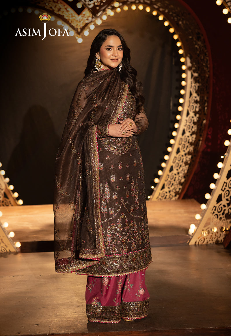 Asim Jofa Unstitched 3 Piece Luxury Festive Rejoice AJLFF-11 Embroidered Javeria Net 3 Pcs