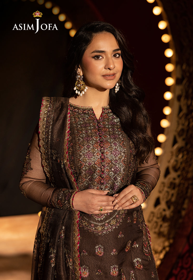 Asim Jofa Unstitched 3 Piece Luxury Festive Rejoice AJLFF-11 Embroidered Javeria Net 3 Pcs