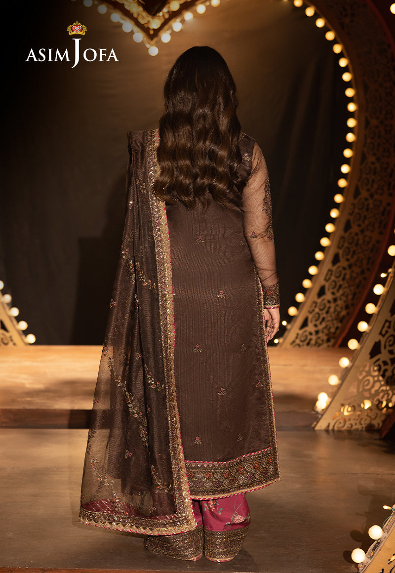 Asim Jofa Unstitched 3 Piece Luxury Festive Rejoice AJLFF-11 Embroidered Javeria Net 3 Pcs