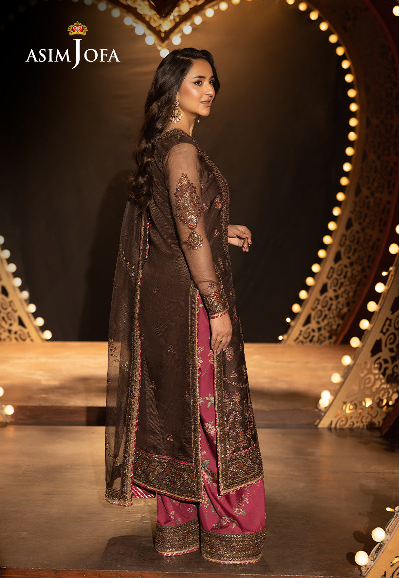Asim Jofa Unstitched 3 Piece Luxury Festive Rejoice AJLFF-11 Embroidered Javeria Net 3 Pcs