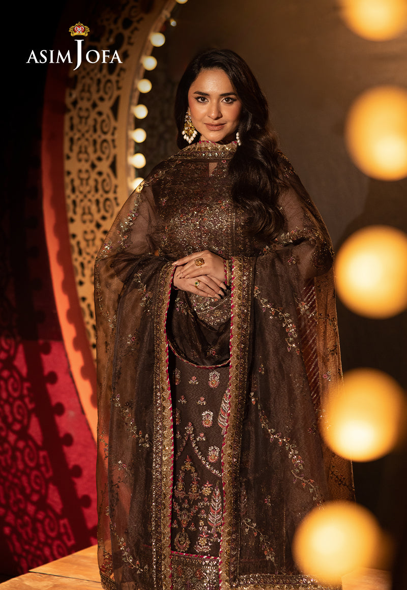 Asim Jofa Unstitched 3 Piece Luxury Festive Rejoice AJLFF-11 Embroidered Javeria Net 3 Pcs