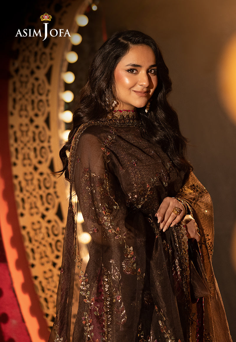 Asim Jofa Unstitched 3 Piece Luxury Festive Rejoice AJLFF-11 Embroidered Javeria Net 3 Pcs