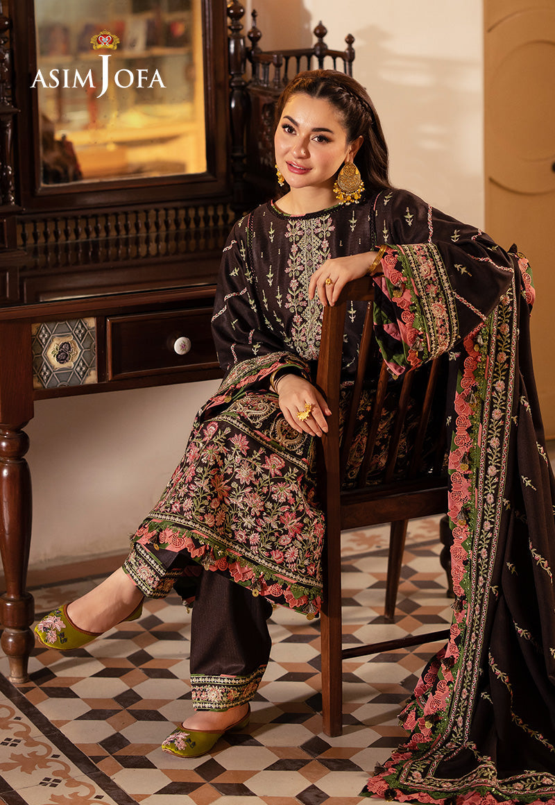 Asim Jofa PashminaAjki-09 Embroidered Twill 3 Pc