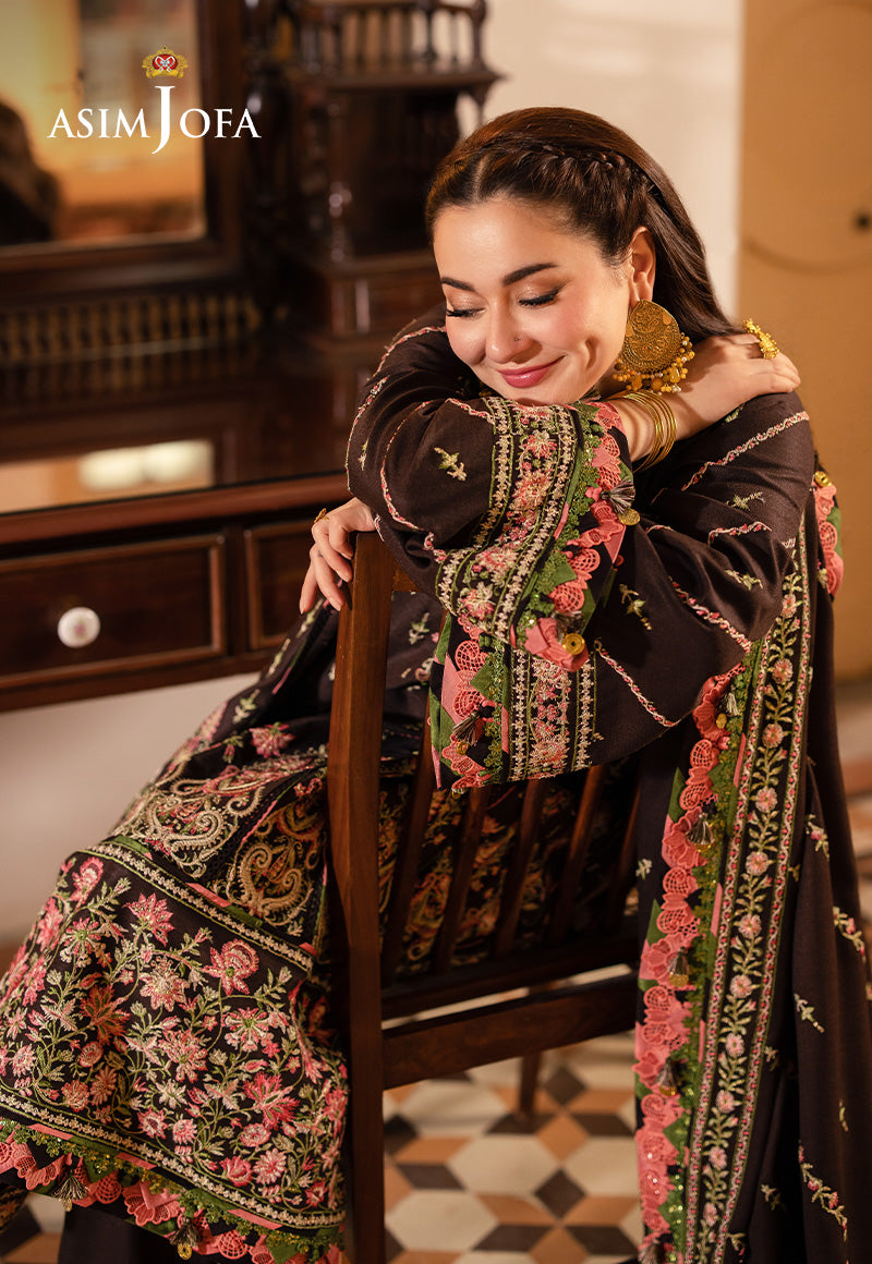 Asim Jofa PashminaAjki-09 Embroidered Twill 3 Pc