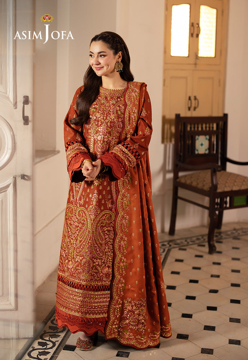 Asim Jofa Pashmina Ajki-07 Embroidered Twill 3 Pc
