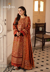 Asim Jofa Pashmina Ajki-07 Embroidered Twill 3 Pc