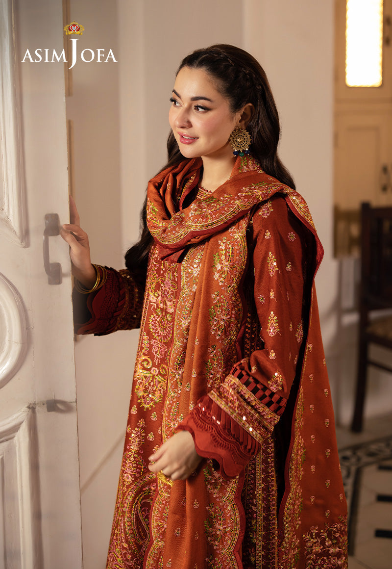 Asim Jofa Pashmina Ajki-07 Embroidered Twill 3 Pc