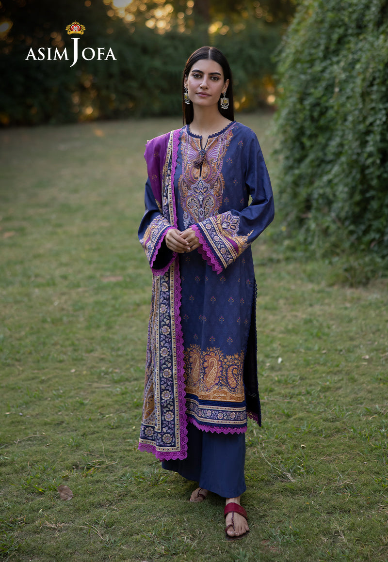 Asim Jofa Winter Collection Ajuw-67 Printed Viscose 3 Pcs