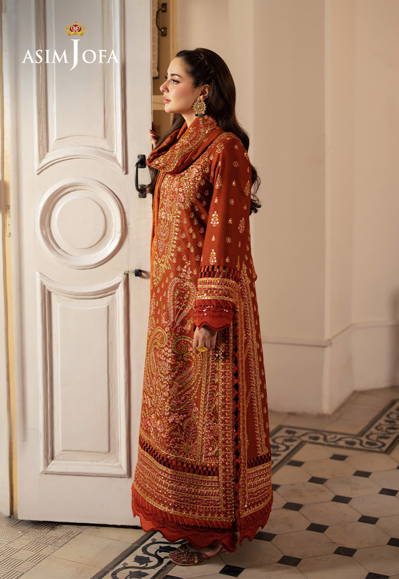 Asim Jofa Pashmina Ajki-07 Embroidered Twill 3 Pc