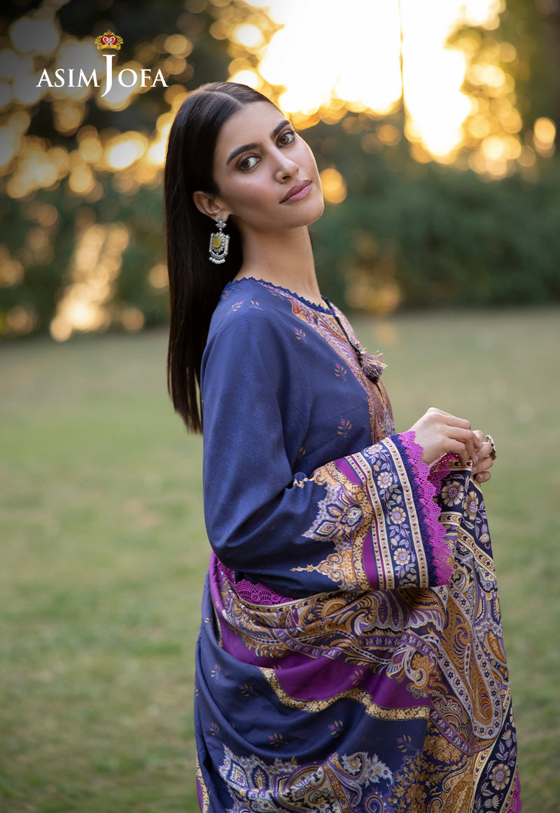 Asim Jofa Winter Collection Ajuw-67 Printed Viscose 3 Pcs