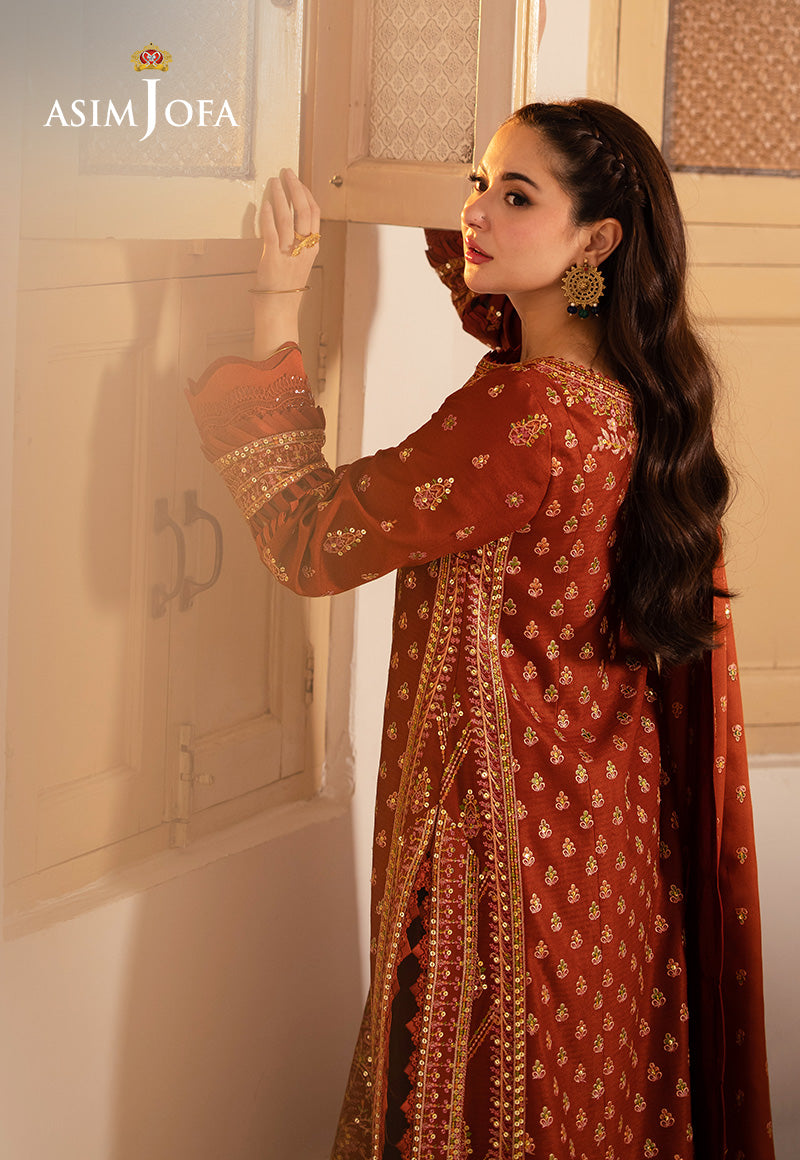 Asim Jofa Pashmina Ajki-07 Embroidered Twill 3 Pc