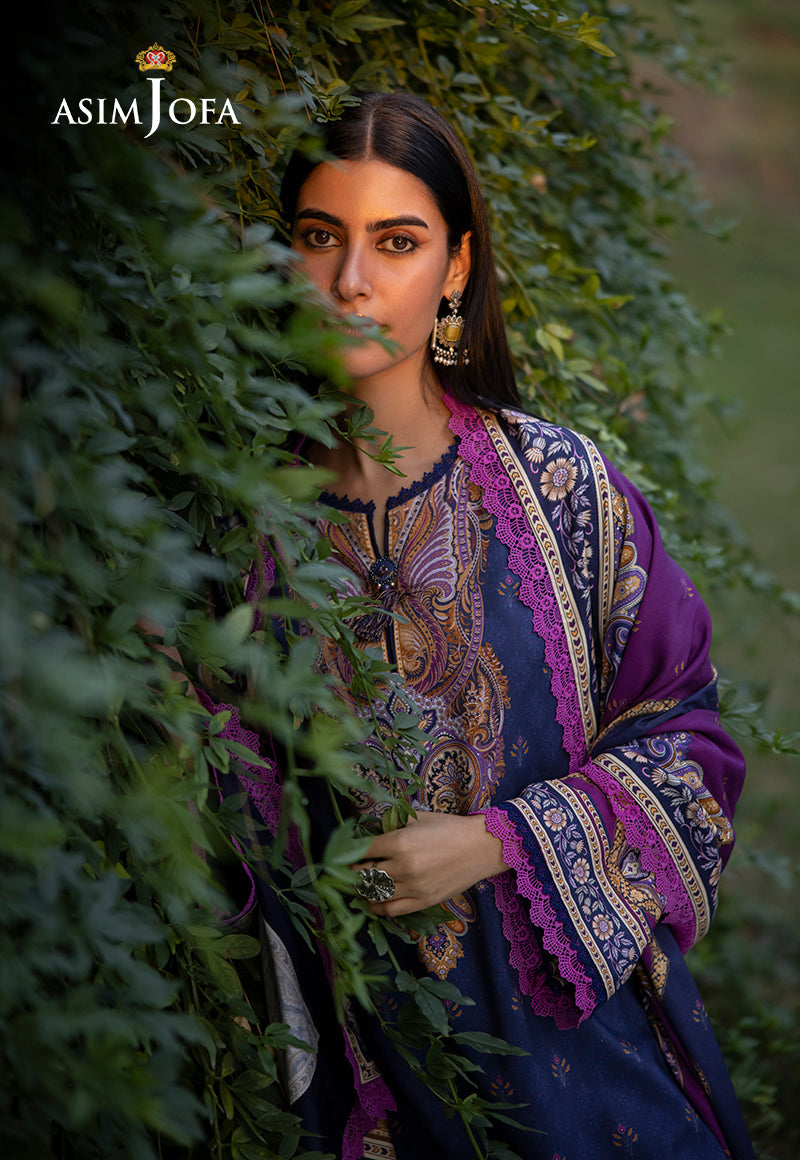 Asim Jofa Winter Collection Ajuw-67 Printed Viscose 3 Pcs