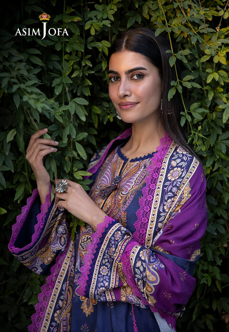 Asim Jofa Winter Collection Ajuw-67 Printed Viscose 3 Pcs
