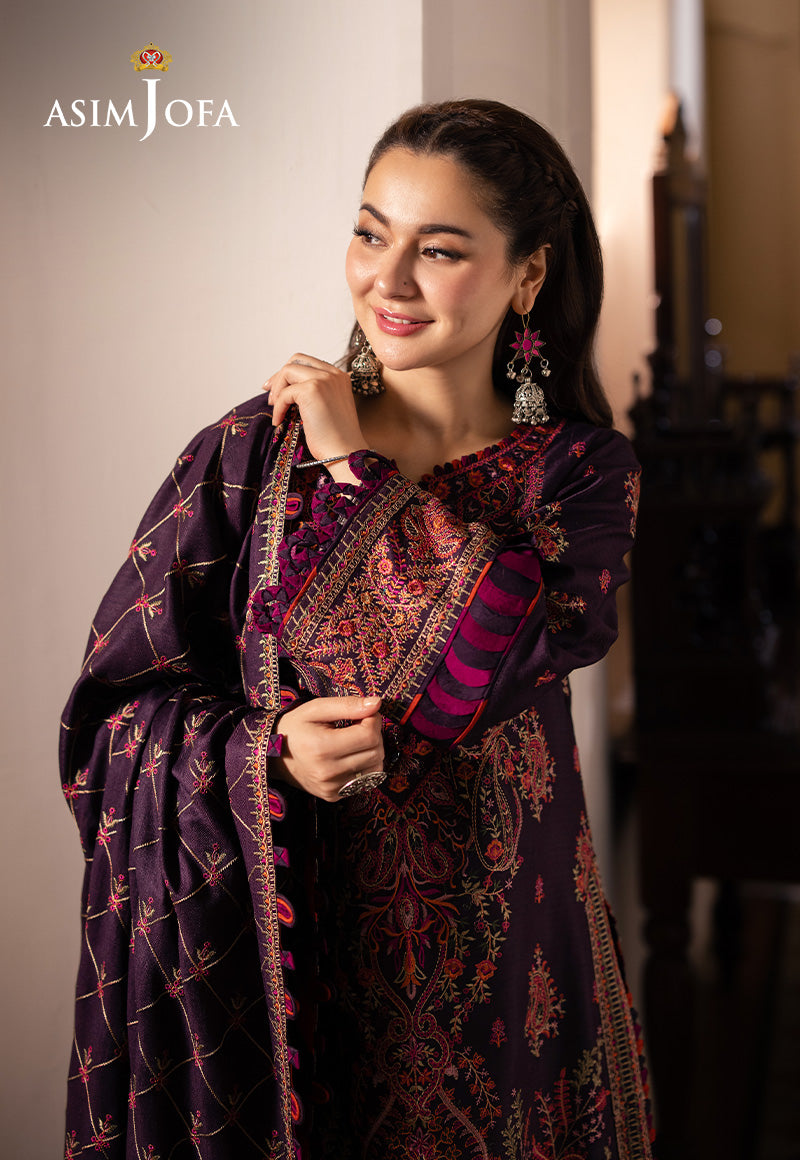 Asim Jofa Pashmina Ajki-02 Embroidered Twill 3 Pc