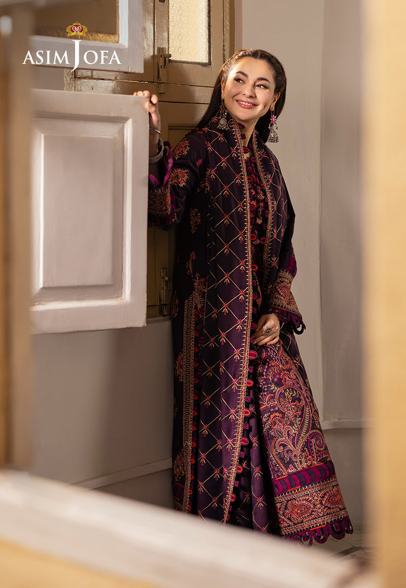 Asim Jofa Pashmina Ajki-02 Embroidered Twill 3 Pc