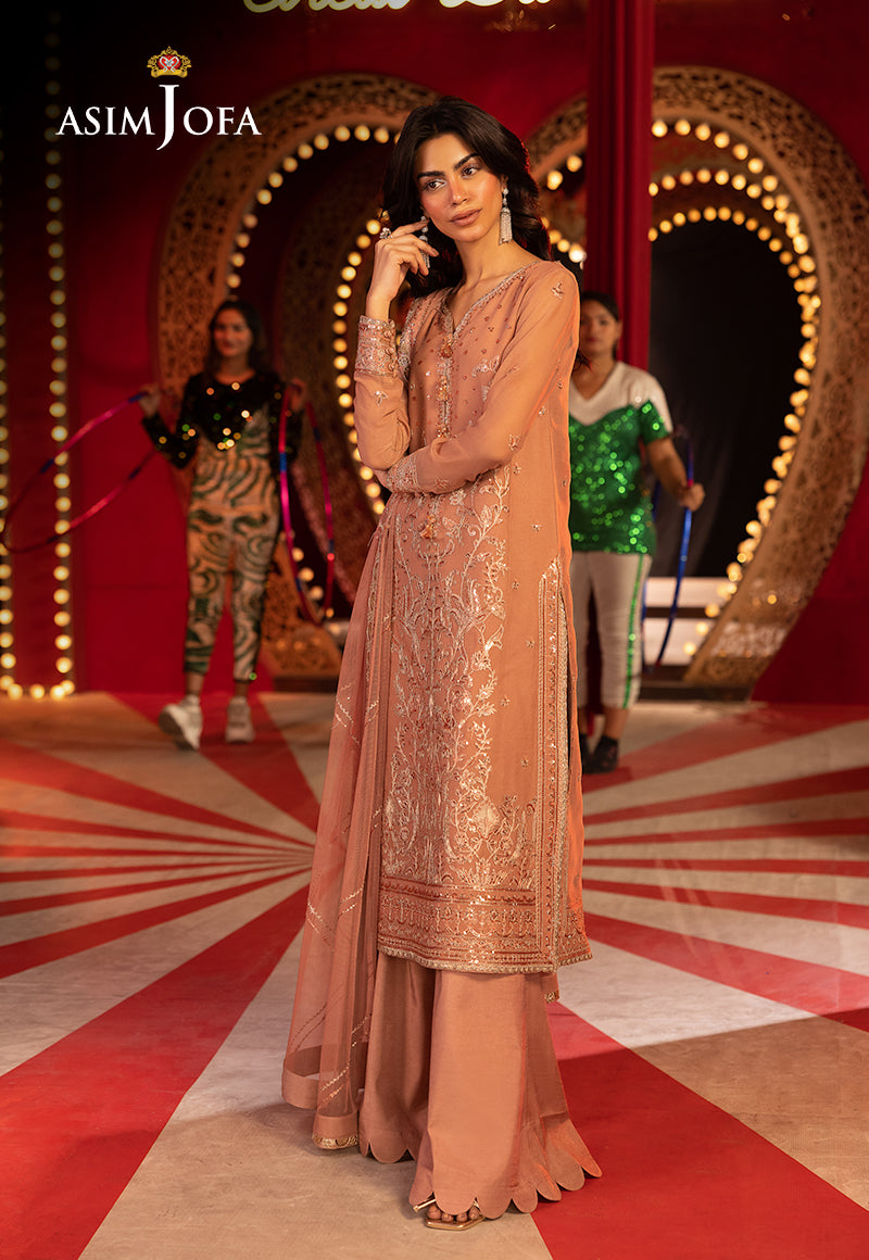 Asim Jofa Unstitched 3 Piece Luxury Festive Rejoice AJLFF-16 Embroidered Chiffon 3 Pcs