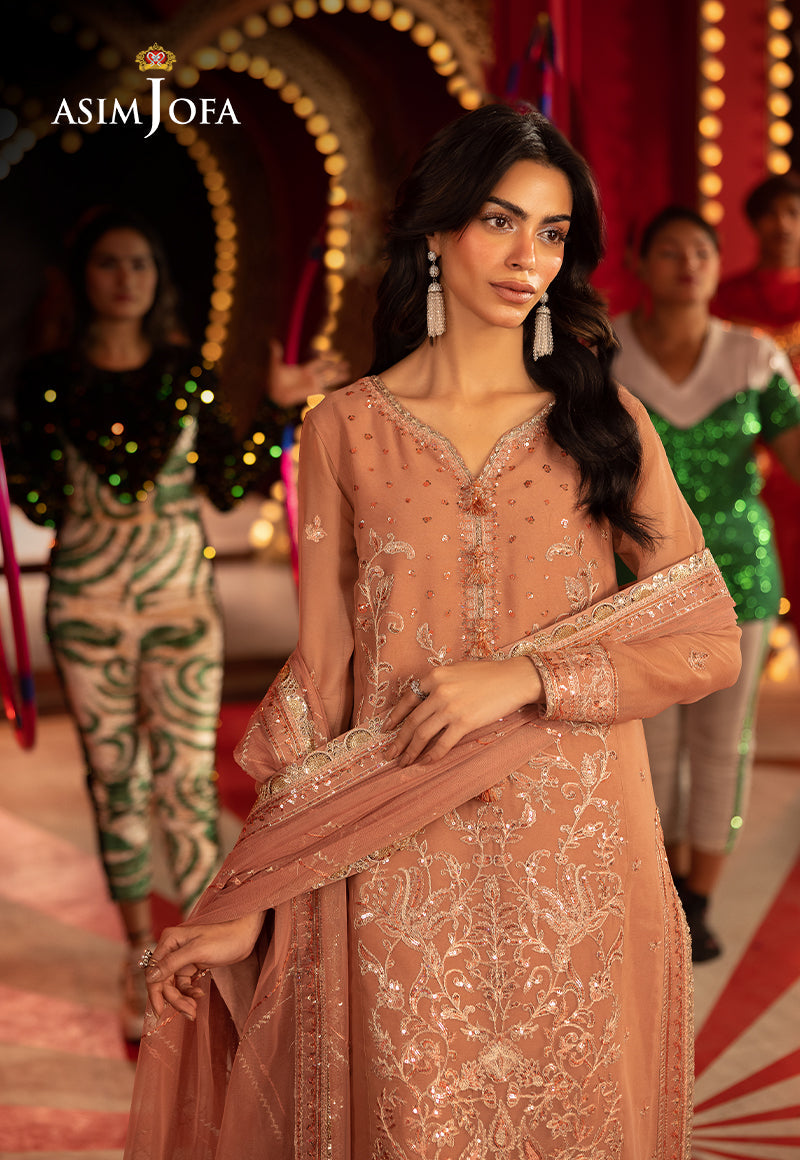 Asim Jofa Unstitched 3 Piece Luxury Festive Rejoice AJLFF-16 Embroidered Chiffon 3 Pcs