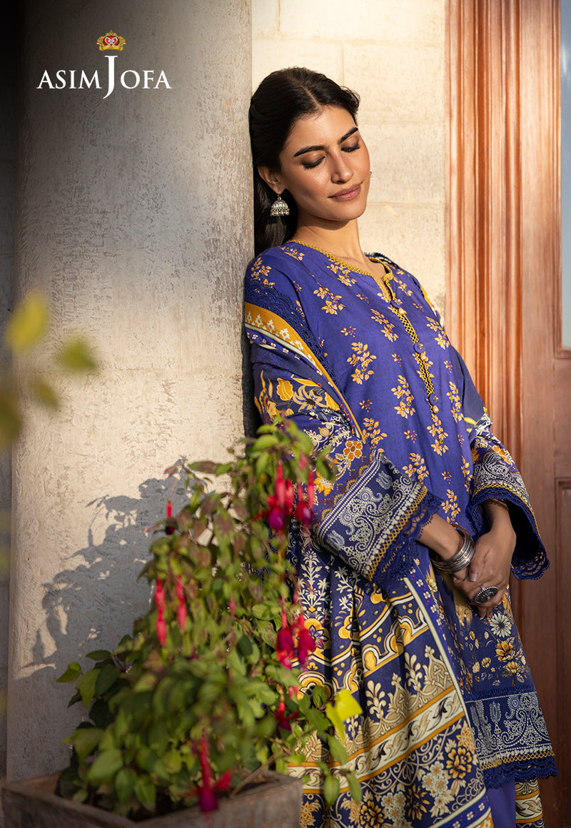Asim Jofa Winter Collection Ajuw-68 Printed Viscose 3 Pcs