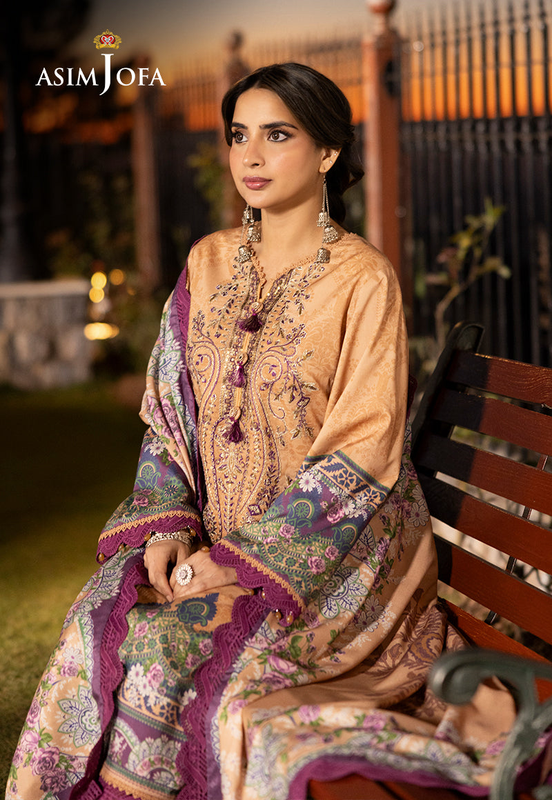 Asim Jofa Designers Limited Edition Ajuwd-19 Embroidered Stitched 3 Pcs