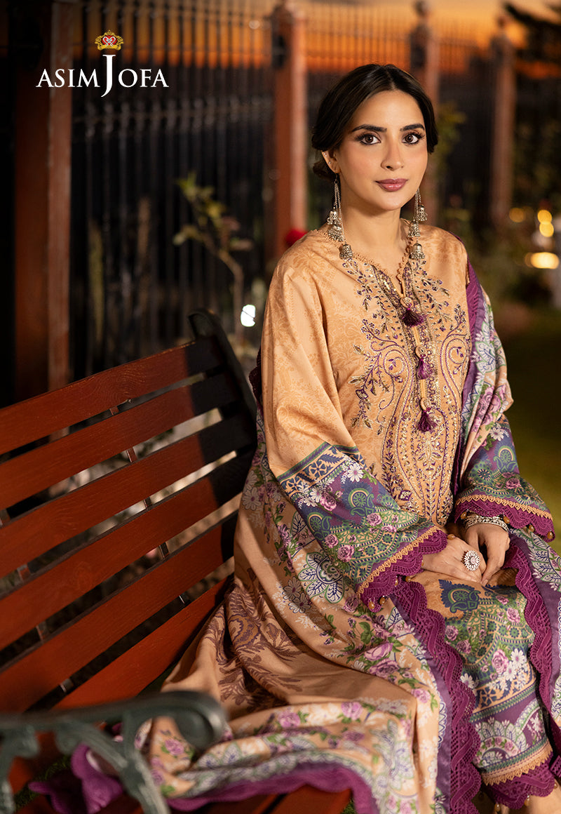 Asim Jofa Designers Limited Edition Ajuwd-19 Embroidered Stitched 3 Pcs