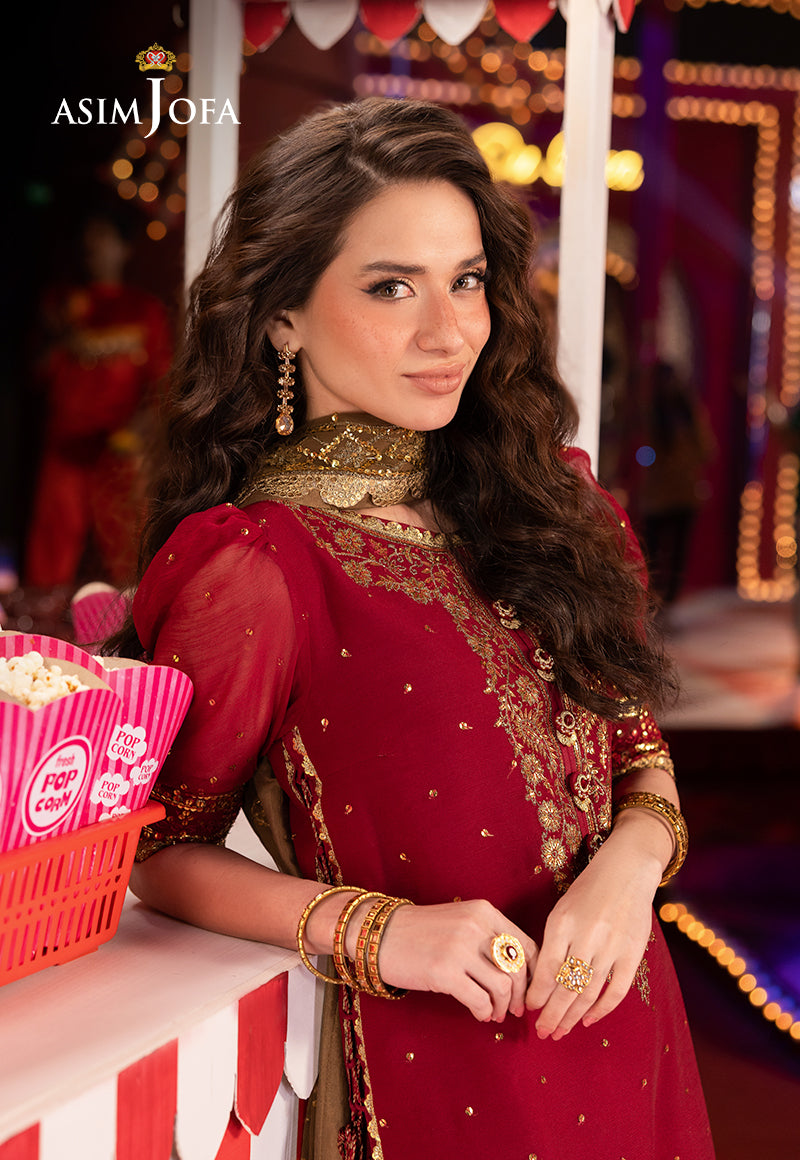 Asim Jofa LUXURY FESTIVE DROP 2 Ajlf-04 Embroidered Chiffon 3 Pcs