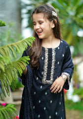 Ochre Clothing Cotton Embroidered 3 Pc Suit
