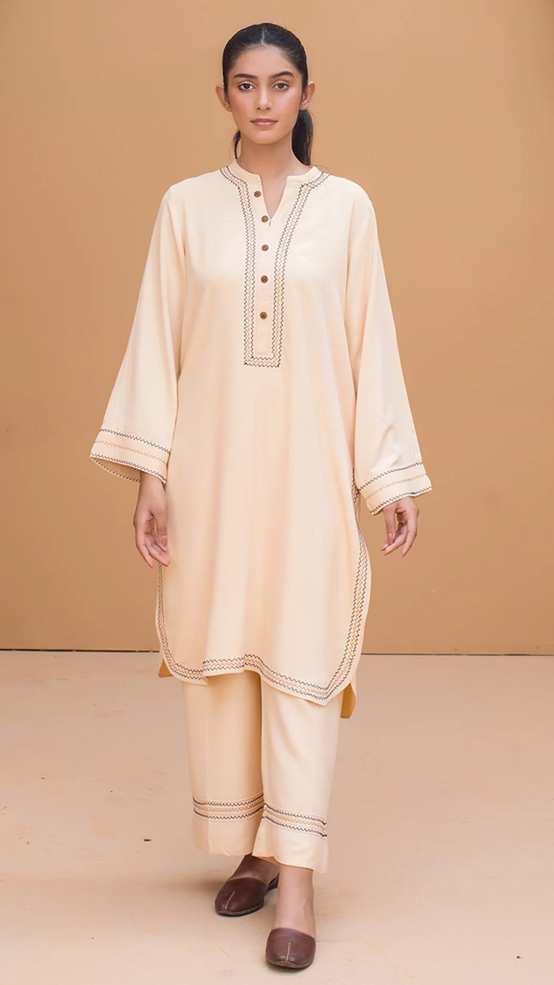 Urban Cut 2 Piece Cotton Embroidered Co- Ord Set