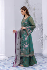 Safeera By Flossie Unstitched 3 Piece Formals Vol-08 Collection'2025-Aqua Esque