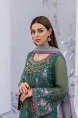 Safeera By Flossie Unstitched 3 Piece Formals Vol-08 Collection'2025-Aqua Esque