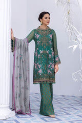 Safeera By Flossie Unstitched 3 Piece Formals Vol-08 Collection'2025-Aqua Esque