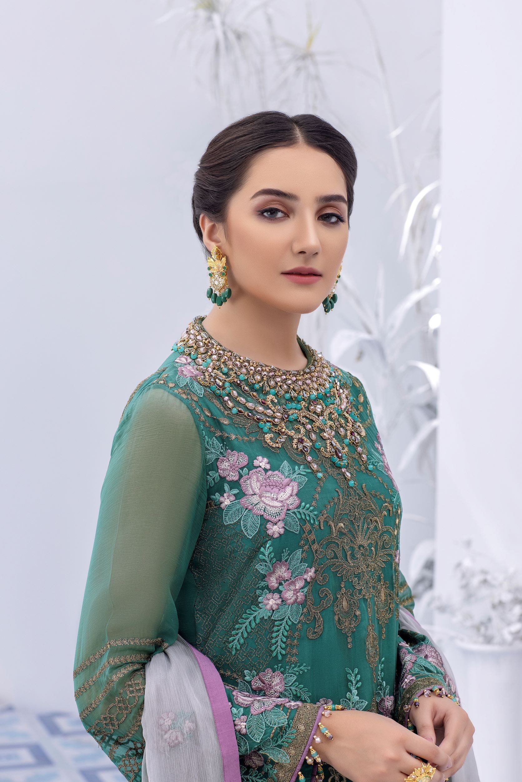 Safeera By Flossie Unstitched 3 Piece Formals Vol-08 Collection'2025-Aqua Esque