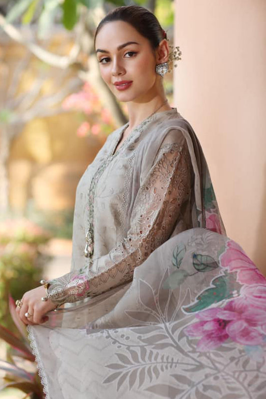 Noor By Saadia Asad Unstitched 3 Piece Eid Luxury Laserkari Collection'2025-01-B