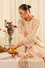 Festive Edit By Sahar Unstitched 3 Piece Jacquard Collection-01-Botanic Beige