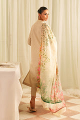 Festive Edit By Sahar Unstitched 3 Piece Jacquard Collection-01-Botanic Beige