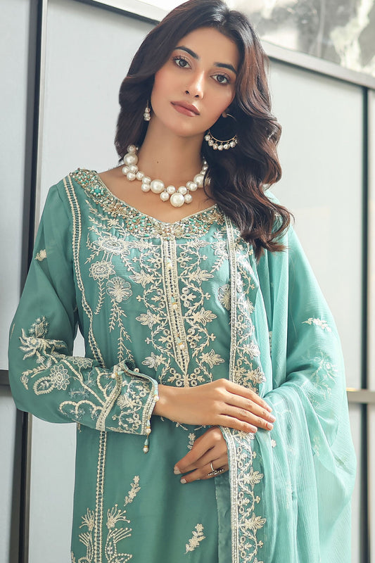 Mushq By Azmeerah Stitched 3 Piece Luxury Chiffon Pret Collection-01-Majestic Hue