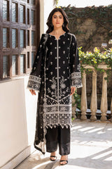 Bahar By Farasha Unstitched 3 Piece Emb Lawn Edit-II Collection-01-Midnight Glow