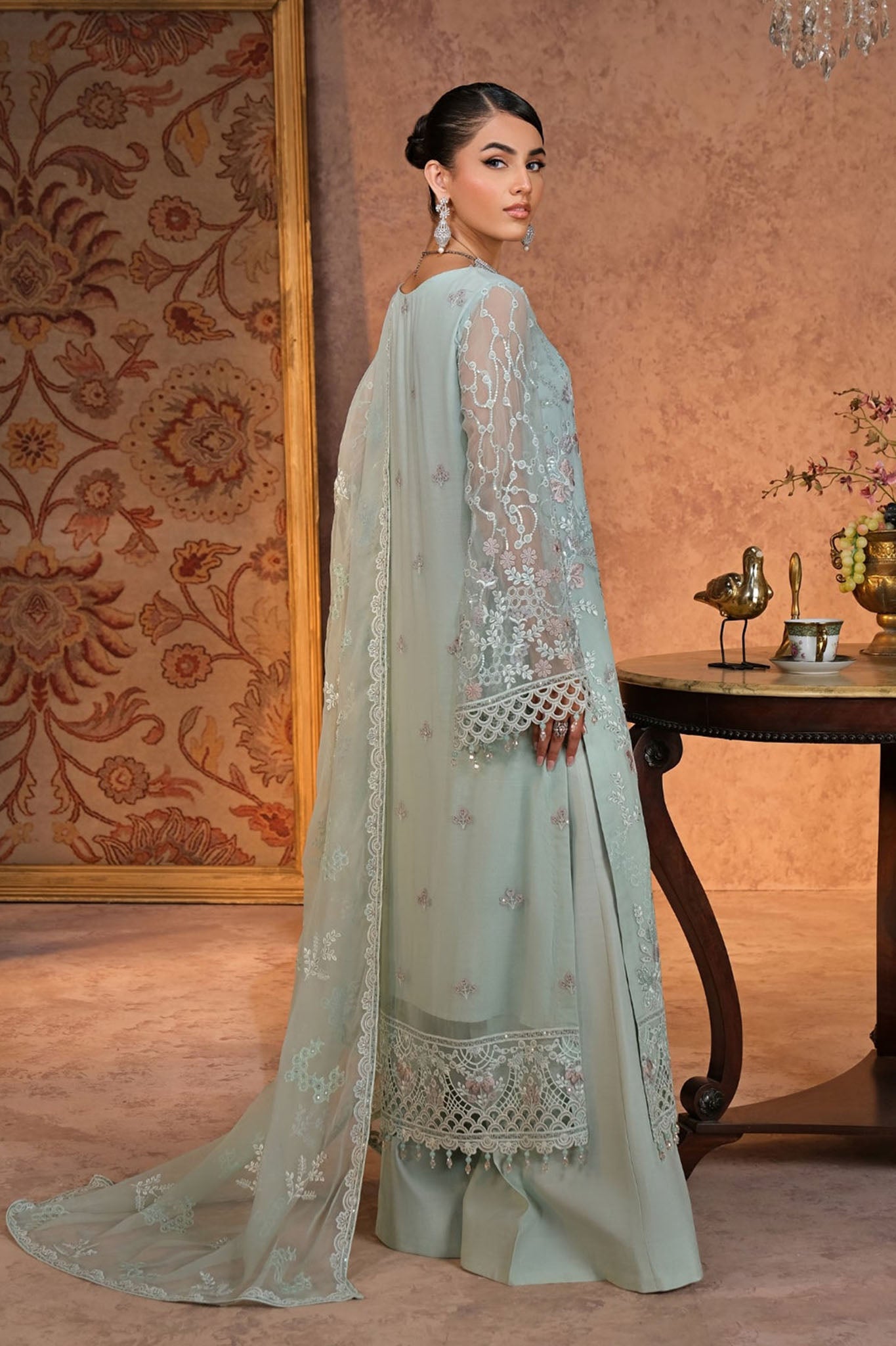 Lamisah Zebaish by Lavish Unstitched 3 Piece Luxury Chiffon Collection'2024-01-Pistachio