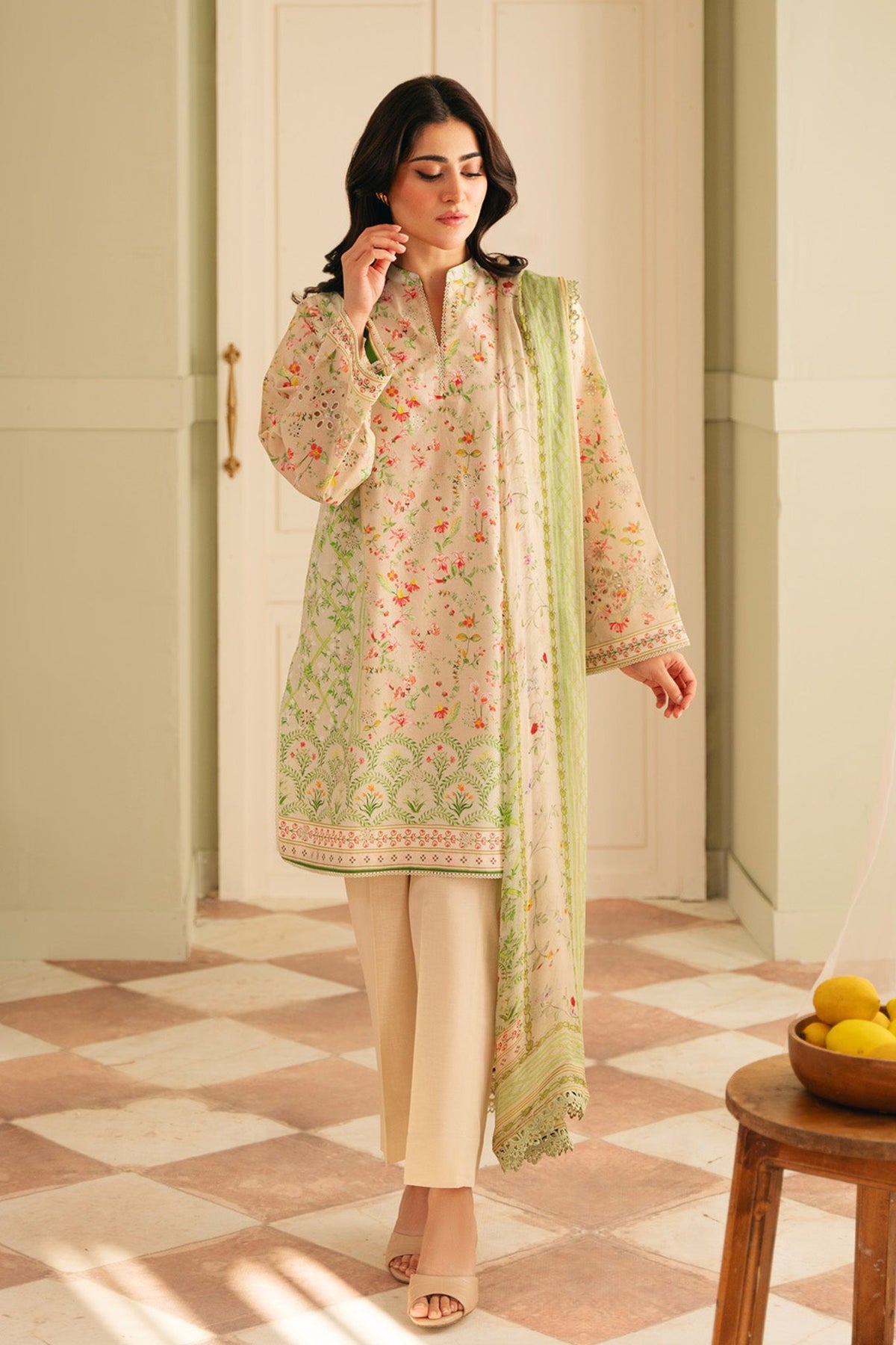 Festive Edit By Sahar Unstitched 3 Piece Emb Lawn Collection-01-Trailing Peonies