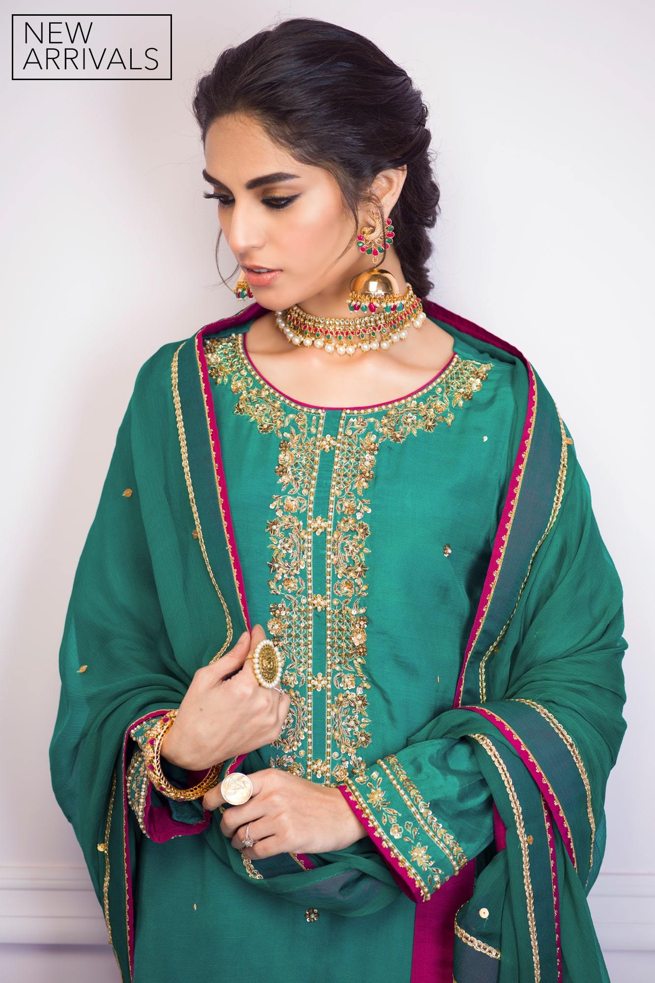 Gehna By Zaaviay Stitched Panna (Three Piece)