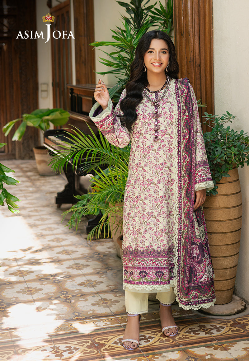 Asim Jofa Prints Unstitched Drop 2 Ajuub-27 Printed Lawn 3 Pc