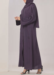 Hijab Ul Hareem Purple Stone Work Nida Abaya - 0116-C-1022