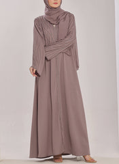 Hijab Ul Hareem Stone Work Zoom Light Lavender Abaya - 0116-C-1023