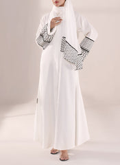 Hijab Ul Hareem Ethereal White ? Nida Embroidery Abaya | 0116-E-1103