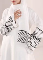 Hijab Ul Hareem Ethereal White ? Nida Embroidery Abaya | 0116-E-1103