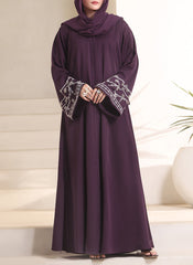 Hijab Ul Hareem Amethyst Hand Work Abaya | 0116-J-11114