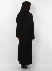 Hijab Ul Hareem Black Polyester Embroidered Abaya 0116-M (2)
